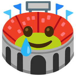 smiling face with tear and stadium