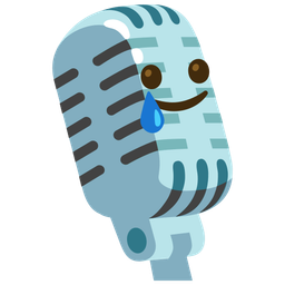 smiling face with tear and studio microphone