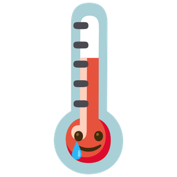 smiling face with tear and thermometer