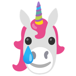 smiling face with tear and unicorn