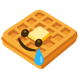 smiling face with tear and waffle