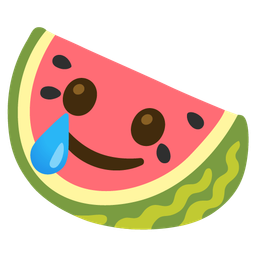 smiling face with tear and watermelon