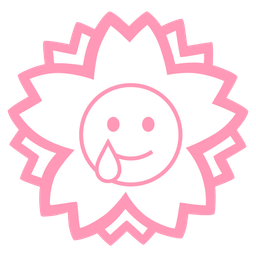 smiling face with tear and white flower