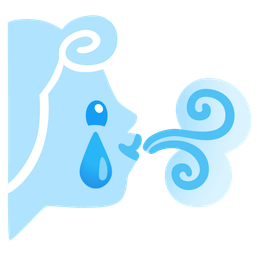 smiling face with tear and wind face