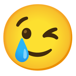 Smiling face with tear and Winking face