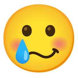 smiling face with tear and woozy face