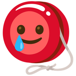 smiling face with tear and yo-yo