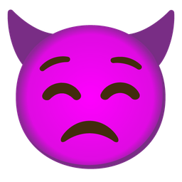 smiling face and angry face with horns