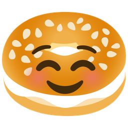 smiling face and bagel