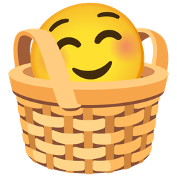 smiling face and basket