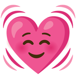 smiling face and beating heart