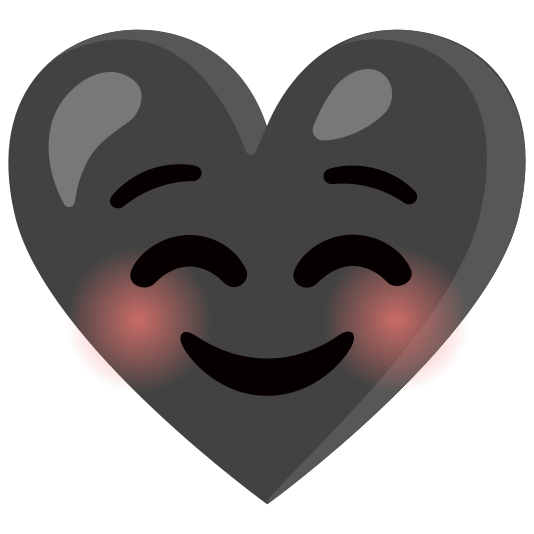 Smiling face and Black heart