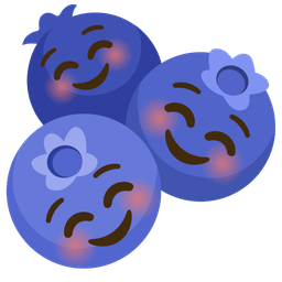 smiling face and blueberries