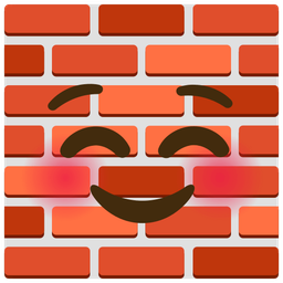 smiling face and brick