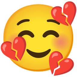 smiling face and broken heart