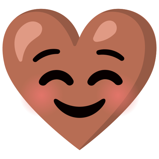 Smiling face and Brown heart
