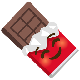 smiling face and chocolate bar