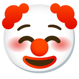 smiling face and clown face