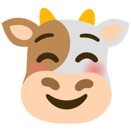 smiling face and cow face