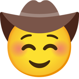 smiling face and cowboy hat face