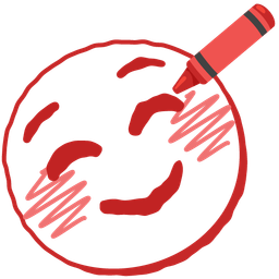 smiling face and crayon