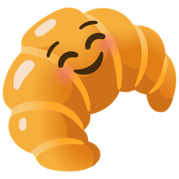 smiling face and croissant