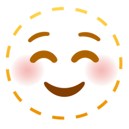 smiling face and dotted line face