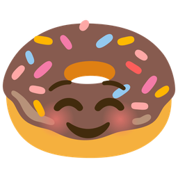 smiling face and doughnut