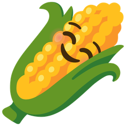 smiling face and ear of corn