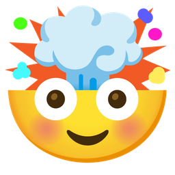 smiling face and exploding head