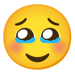 smiling face and face holding back tears