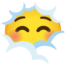 smiling face and face in clouds