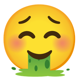 smiling face and face vomiting