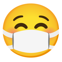 smiling face and face with medical mask