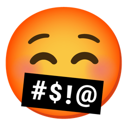 smiling face and face with symbols on mouth