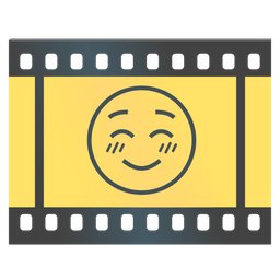 smiling face and film frames