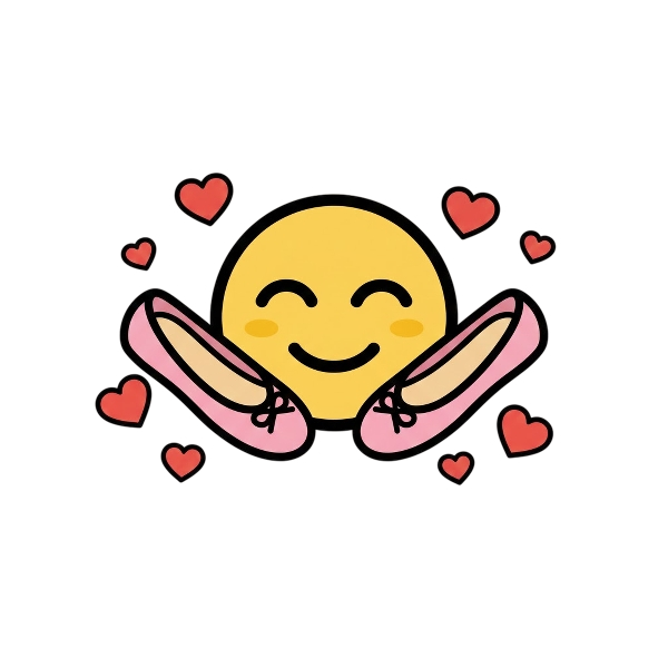 Smiling face and Flat shoe