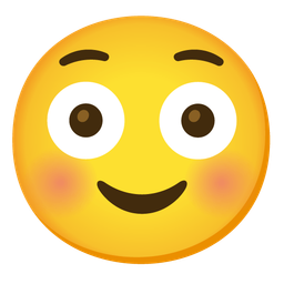 smiling face and flushed face