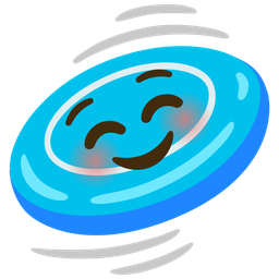 smiling face and flying disc