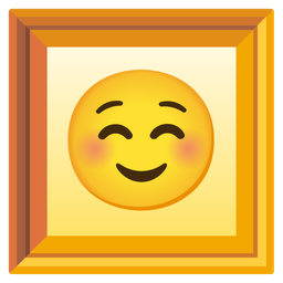 smiling face and framed picture