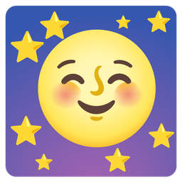 smiling face and full moon face