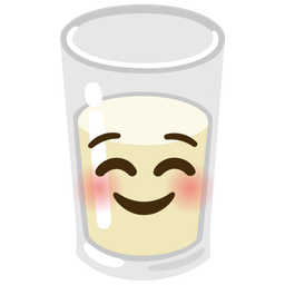 smiling face and glass of milk