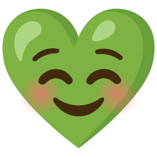 Smiling face and Green heart