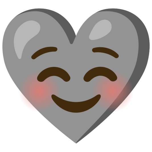 Smiling face and Grey heart
