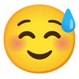 Smiling face and Grinning face with sweat