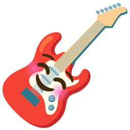 smiling face and guitar