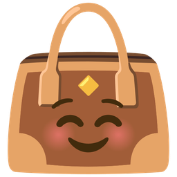 smiling face and handbag