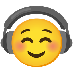 smiling face and headphone