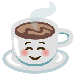 smiling face and hot beverage