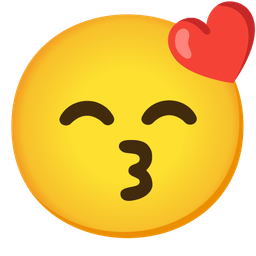 Smiling face and Kissing face with smiling eyes